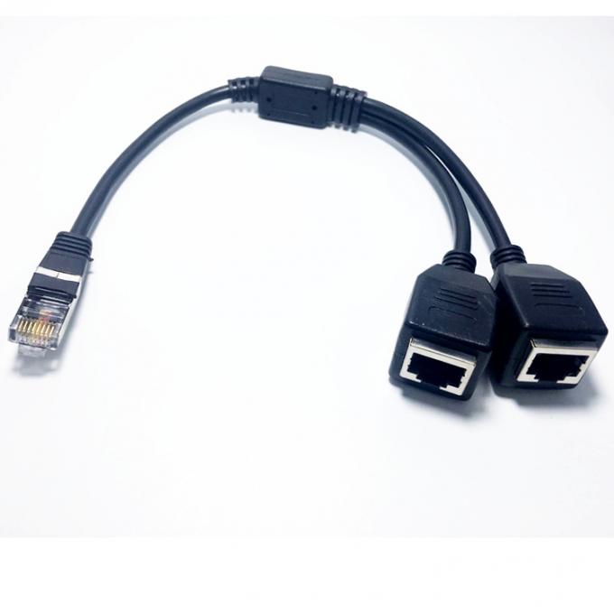 1 maschio a 2 femmine modalità Socket Port RJ45 interfaccia Cat5 Lan Network Ethernet Splitter Y Adapter Cable 2