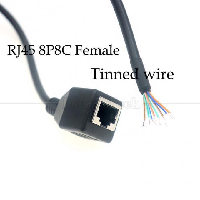 Femminile RJ45 Jack Socket per aprire saldatura in scatola 8 fili Bare End Pigtail Ethernet Network Patch Lan Cable 1