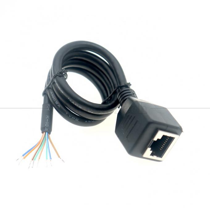 Femminile RJ45 Jack Socket per aprire saldatura in scatola 8 fili Bare End Pigtail Ethernet Network Patch Lan Cable 0