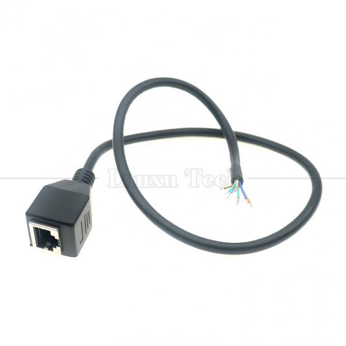 Femminile RJ45 Jack Socket per aprire saldatura in scatola 8 fili Bare End Pigtail Ethernet Network Patch Lan Cable 3