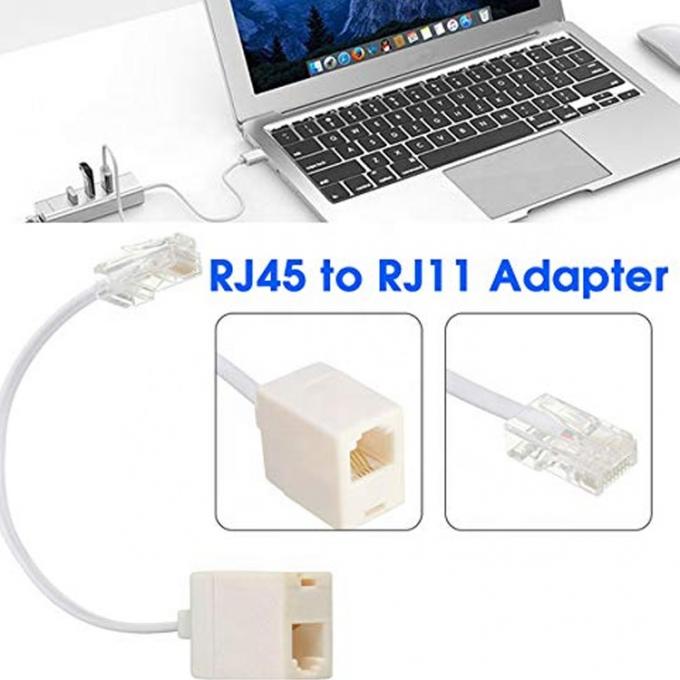 Ethernet RJ45 8P8C Maschio per telefono RJ11 4P4C Femmina Socket ADSL Connector Converter Adapter cavo di estensione 5
