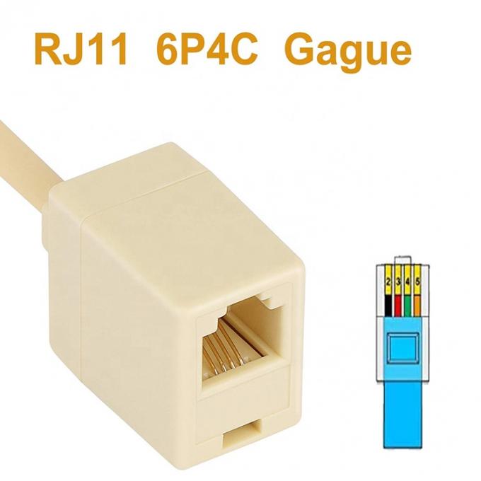 Ethernet RJ45 8P8C Maschio per telefono RJ11 4P4C Femmina Socket ADSL Connector Converter Adapter cavo di estensione 3