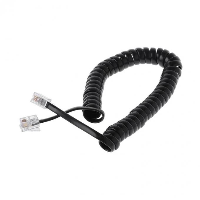 OEM Primavera avvolgente 1m 2m 3m RJ9 4P4C RJ11 Nero Bianco Spirale Piatta Cat3 ADSL Cavo telefonico 1