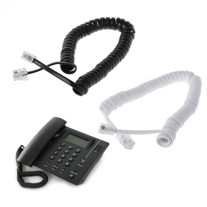 OEM Primavera avvolgente 1m 2m 3m RJ9 4P4C RJ11 Nero Bianco Spirale Piatta Cat3 ADSL Cavo telefonico 5