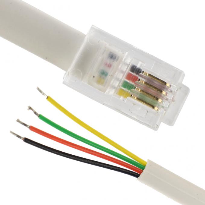 Personalizzazione 1m 2m 3m RJ9 RJ11 Maschio 4p4c a filo stagnato spogliato cavo a fine aperto 0