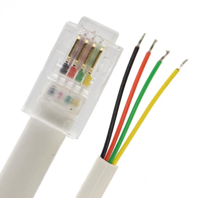Personalizzazione 1m 2m 3m RJ9 RJ11 Maschio 4p4c a filo stagnato spogliato cavo a fine aperto 1