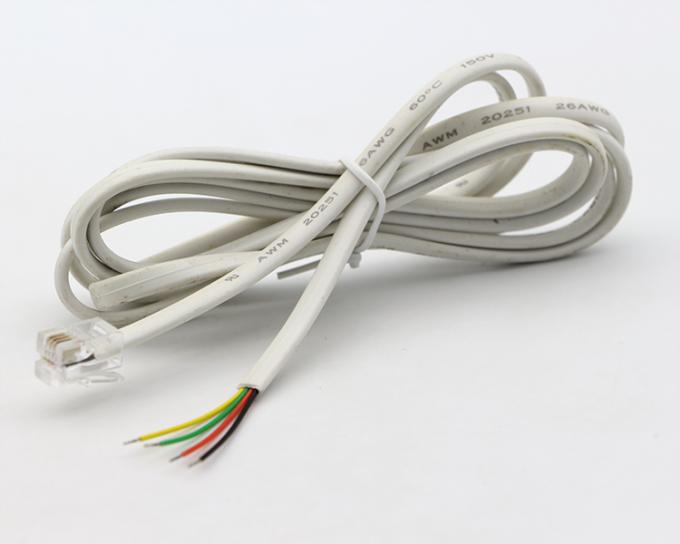 Personalizzazione 1m 2m 3m RJ9 RJ11 Maschio 4p4c a filo stagnato spogliato cavo a fine aperto 3