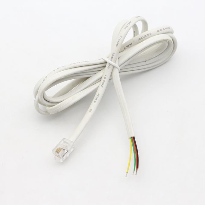 Personalizzazione 1m 2m 3m RJ9 RJ11 Maschio 4p4c a filo stagnato spogliato cavo a fine aperto 4