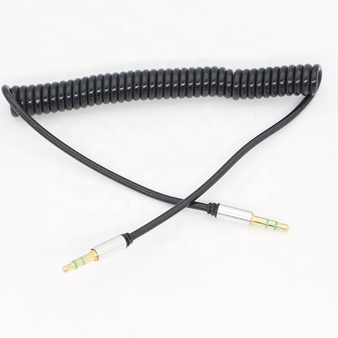 CUSTOM 1M 2M 3M bobina a molla maschio a maschio 3.5mm Jack Stereo Aux Audio Cable 0