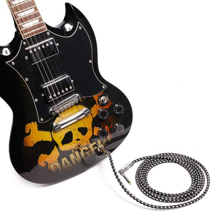 OEM 1M 1/4 Inch 6.35mm TS Accessori per strumenti ad angolo destro Bass Amplificatore Pedal Guitar Jack Patch Cable 6