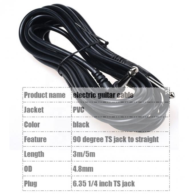 1M 3M 5M Durabile angolo di 90 gradi verso la linea retta 6.35mm 1/4 TS Jack Instrument Patch Guitar Cable 1