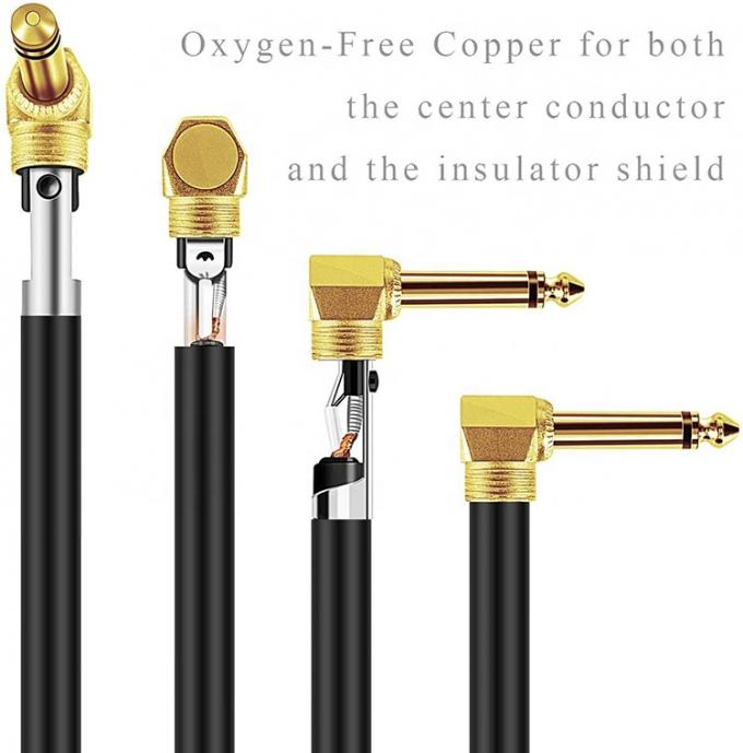 10FT Durable Blu intrecciato a 90 gradi in angolo diretto 1/4 TS Jack Strumento elettrico Guitar Patch Cable 2