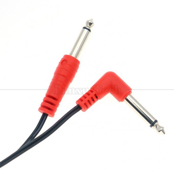 90 gradi angolo di destra verso la linea retta 6.35mm TS Jack Stereo Audio Cable per Gui tar Pedal 3