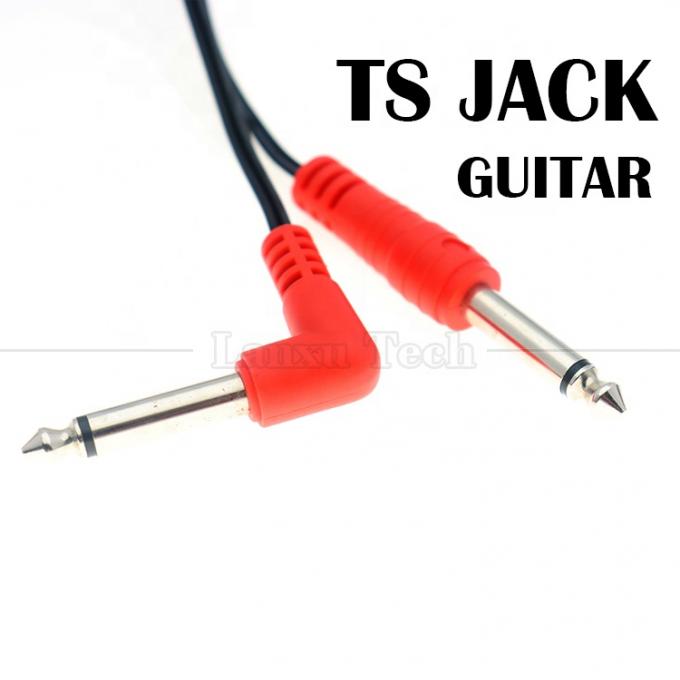 90 gradi angolo di destra verso la linea retta 6.35mm TS Jack Stereo Audio Cable per Gui tar Pedal 1