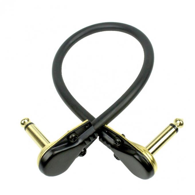 1/4 di pollice oro angolo destro mono TS Jack strumento cordone chitarra patch cavo 2