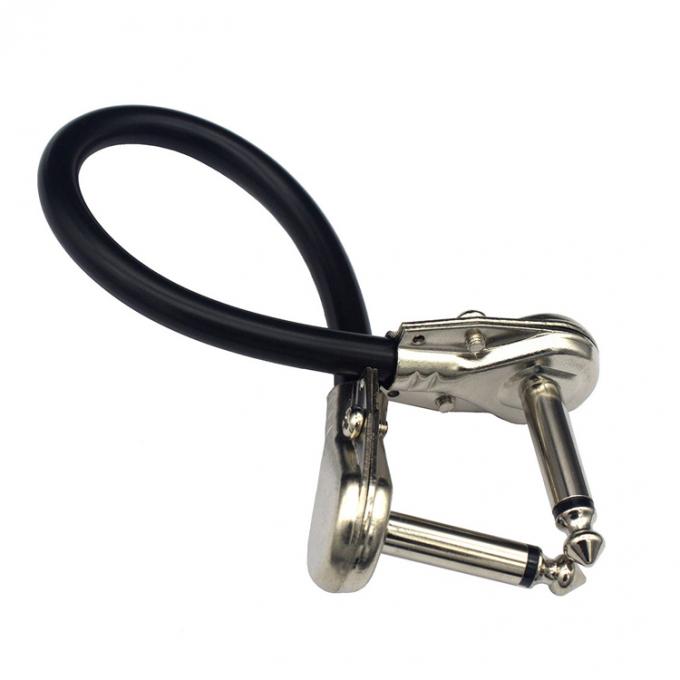 1/4 di pollice oro angolo destro mono TS Jack strumento cordone chitarra patch cavo 1
