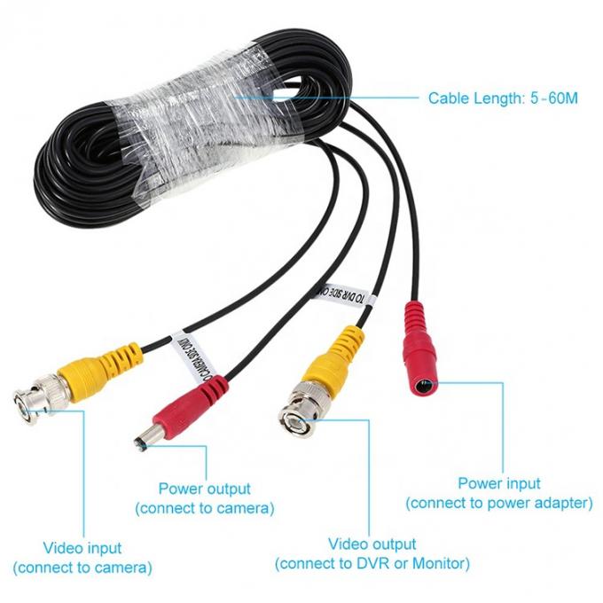 CUSTOM 5M 10M 20M Maschio Femminile Assemblea di sicurezza RG59 Video BNC DC Power SDI Cable della telecamera CCTV 4