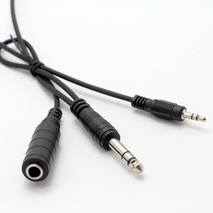 1M 2M 3M Y Splitter Maschio a Femmina 6.35mm 3.5mm TRS Microfono Stereo Jack Cavo audio 1