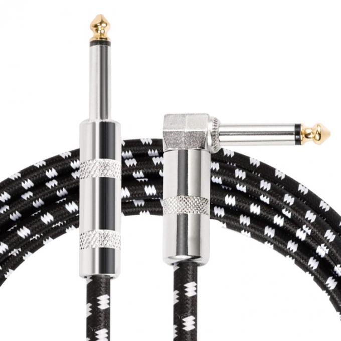 OEM 1M 1/4 Inch 6.35mm TS Accessori per strumenti ad angolo destro Bass Amplificatore Pedal Guitar Jack Patch Cable 1