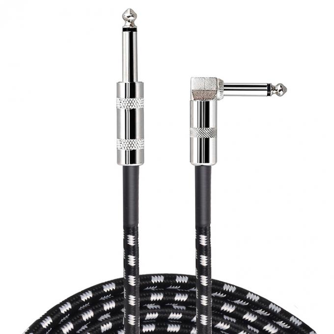 OEM 1M 1/4 Inch 6.35mm TS Accessori per strumenti ad angolo destro Bass Amplificatore Pedal Guitar Jack Patch Cable 4