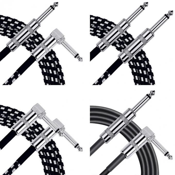 OEM 1M 1/4 Inch 6.35mm TS Accessori per strumenti ad angolo destro Bass Amplificatore Pedal Guitar Jack Patch Cable 5