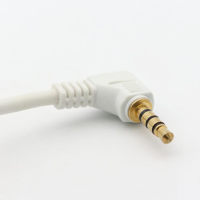 Collegatore in oro bianco su misura Maschio a maschio angolo destro 3,5 mm Jack TRRS Plug Stereo Audio Cable 1
