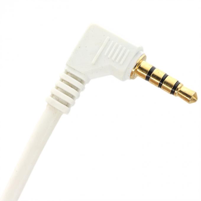 Collegatore in oro bianco su misura Maschio a maschio angolo destro 3,5 mm Jack TRRS Plug Stereo Audio Cable 2