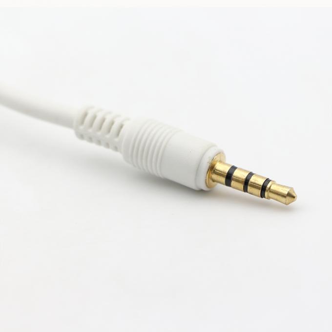 Collegatore in oro bianco su misura Maschio a maschio angolo destro 3,5 mm Jack TRRS Plug Stereo Audio Cable 3