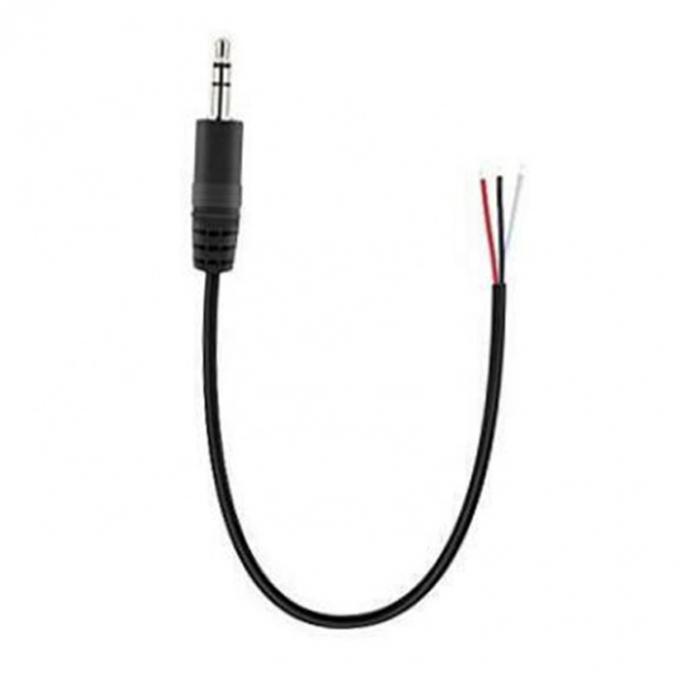 TRS 2 Pole Stereo Audio Jack 3,5 mm Maschio Collegamento a Stripped Acciaio in scatola Nudo Cavo a fine aperto 0