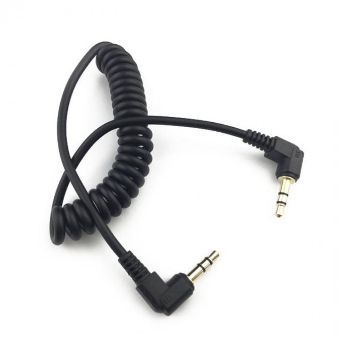 90 gradi maschio a maschio 3.5mm Jack cuffie a bobina Stereo Aux Audio estensione cavo 1