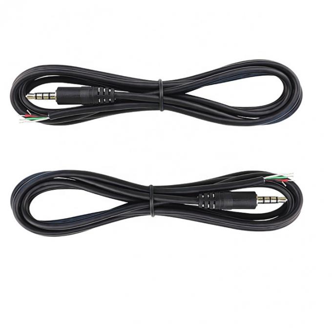 Custom 4 Poles TRRS 3.5mm Stereo Audio Jack a Stripped Pigtail Tinned Bare Wire End Cable 4