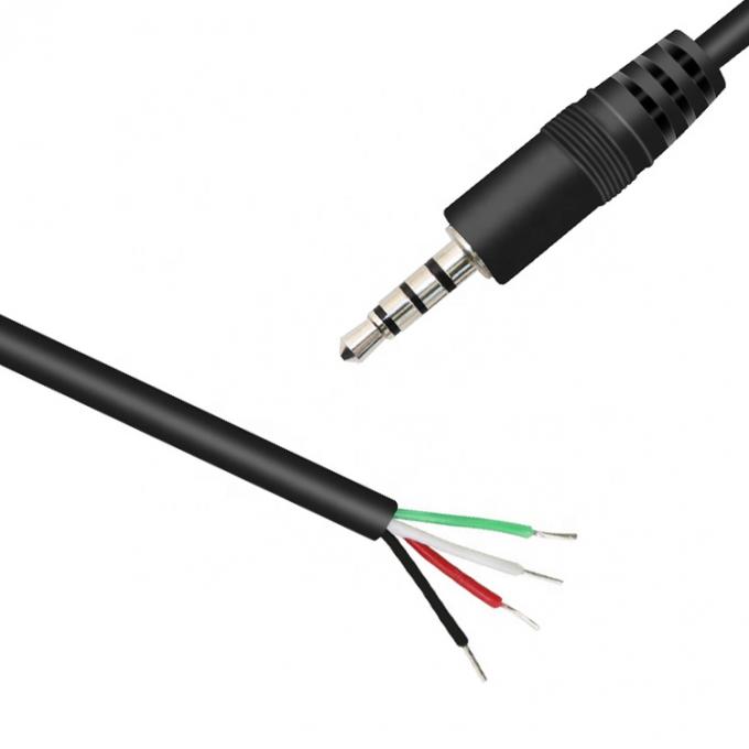 Custom 4 Poles TRRS 3.5mm Stereo Audio Jack a Stripped Pigtail Tinned Bare Wire End Cable 3