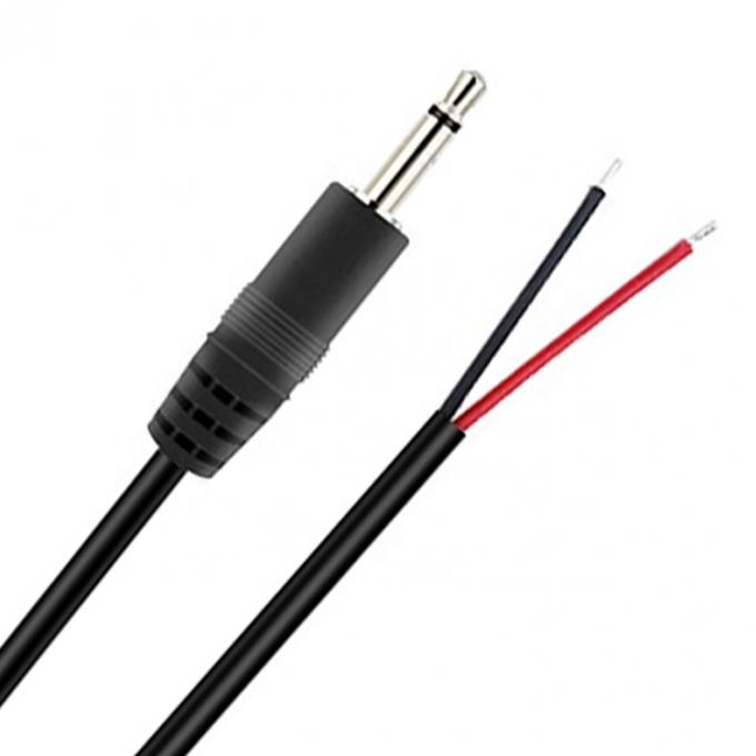 Custom 2 Poles TS 3.5mm Stereo Audio Mono Jack Maschio Plug to Stripped Pigtail Tinned Bare Wire End Cable 2