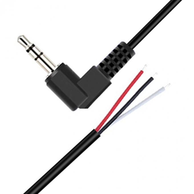 90 gradi angolo destro 3 poli TRS 3,5 mm Jack audio stereo a coda di porcellino spogliato in scatola cavo terminale a filo nudo 0