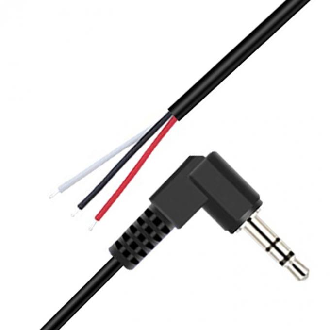 90 gradi angolo destro 3 poli TRS 3,5 mm Jack audio stereo a coda di porcellino spogliato in scatola cavo terminale a filo nudo 4