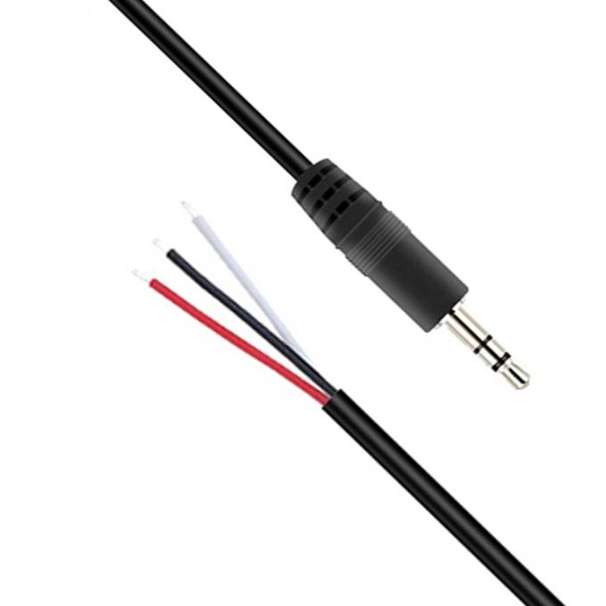 Custom 3 poli 3.5mm Stereo Audio Jack a pigtail Stripped Tinned Bare Wire End Cable 0