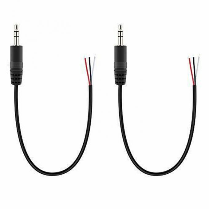 Custom 3 poli 3.5mm Stereo Audio Jack a pigtail Stripped Tinned Bare Wire End Cable 5