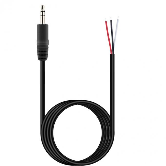 Custom 3 poli 3.5mm Stereo Audio Jack a pigtail Stripped Tinned Bare Wire End Cable 2
