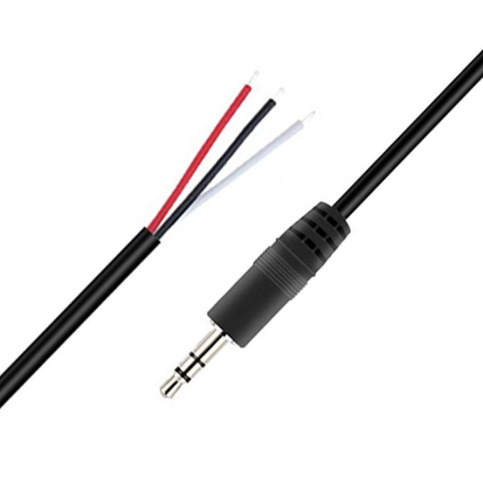 Custom 3 poli 3.5mm Stereo Audio Jack a pigtail Stripped Tinned Bare Wire End Cable 3