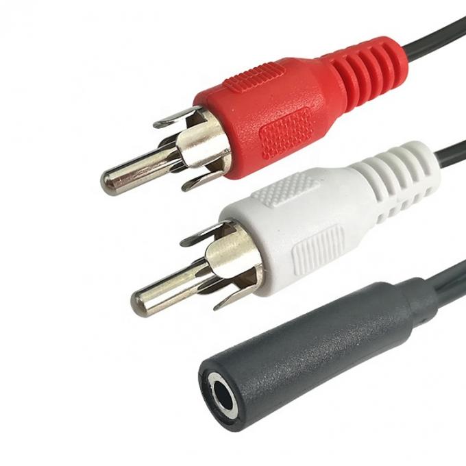 Splitter femminile 3.5mm Aux Audio Jack a 2 RCA maschio cavo AV per altoparlante 2