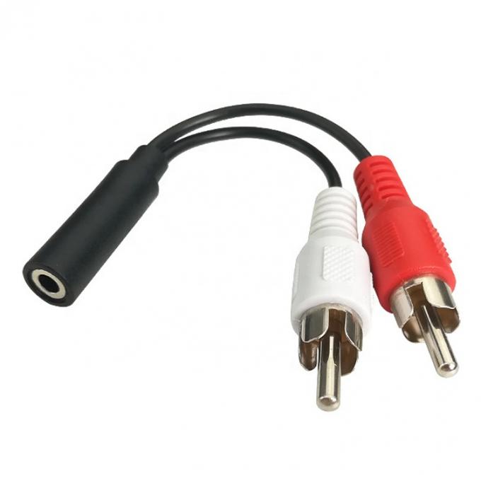 Splitter femminile 3.5mm Aux Audio Jack a 2 RCA maschio cavo AV per altoparlante 3