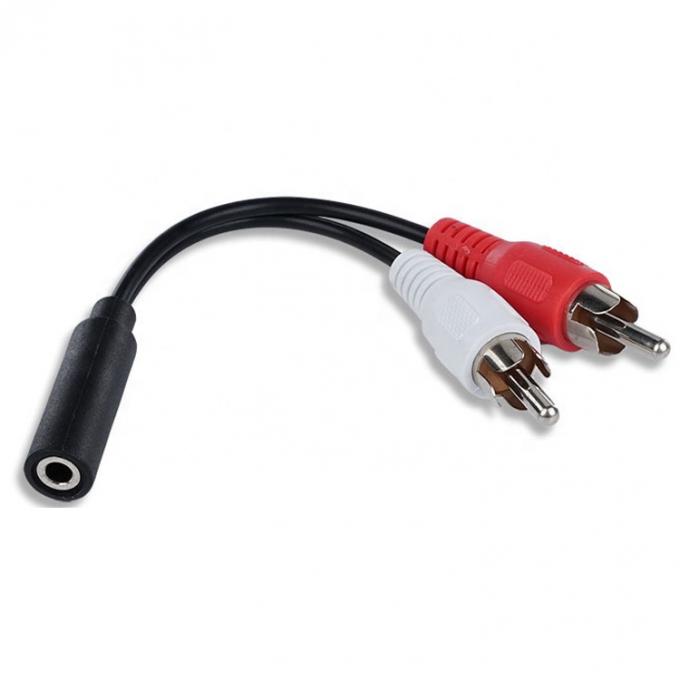 Splitter femminile 3.5mm Aux Audio Jack a 2 RCA maschio cavo AV per altoparlante 0