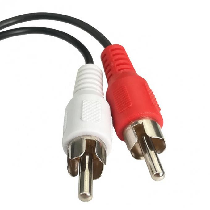 Splitter femminile 3.5mm Aux Audio Jack a 2 RCA maschio cavo AV per altoparlante 1