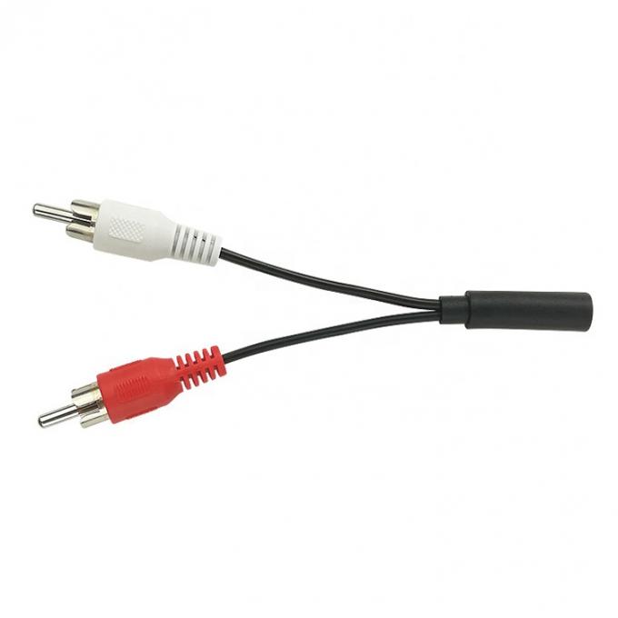 Splitter femminile 3.5mm Aux Audio Jack a 2 RCA maschio cavo AV per altoparlante 4