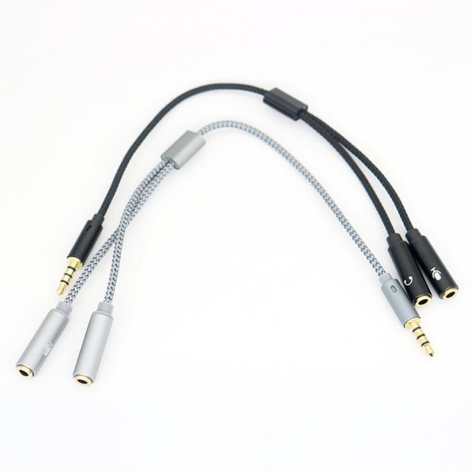 1 ingresso a 2 uscite forma Y 3,5 mm AUX Microfono audio stereo cuffie Splitter Adapter Cable 6