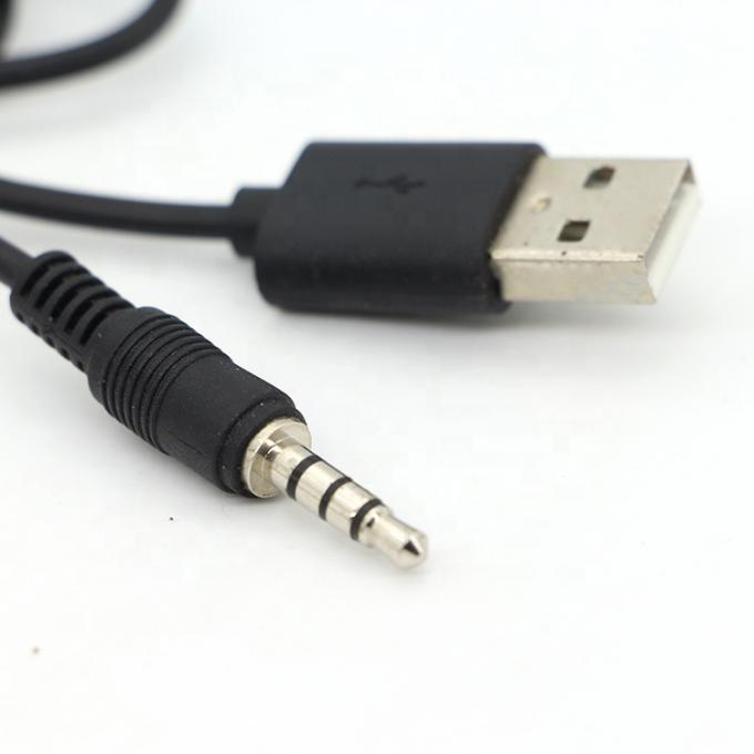 Custom 3ft 3.5mm Male Aux Audio Jack per USB 2.0 Male Cable di carica dati per altoparlanti auto 2