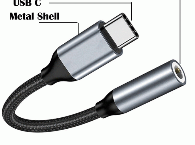 Adaptatore di cavo audio da USB tipo C a AUX da 3,5 mm ad alto DAC compatibile per Samsung Pixel Google Phone 3