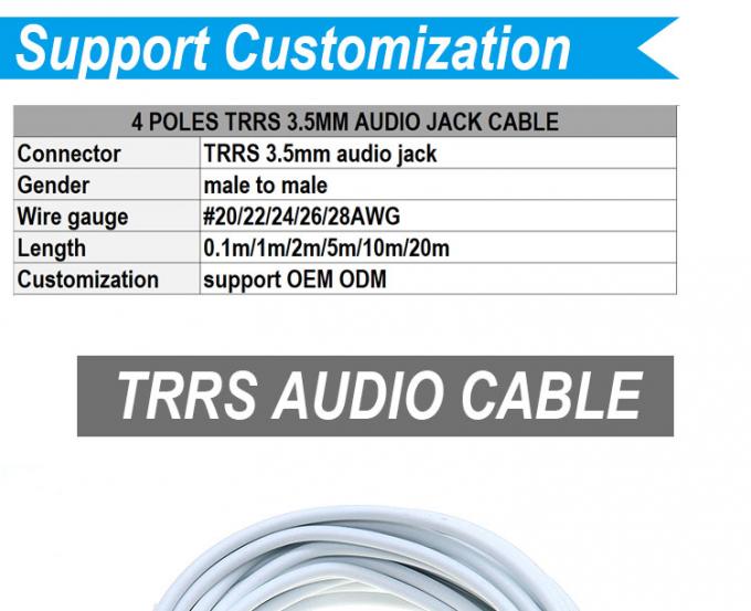 3.5mm Maschio a Maschio Femminile Stereo Aux Mono Jack 3 poli TRS 4 poli TRRS Microphone Patch Audio Extension Cable 0