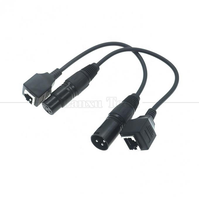 XLR 3 Pins Pole Maschio Femminile a RJ45 Femminile Cat5 Network Ethernet Adapter Cable per LED Audio DMX CON Controller 1