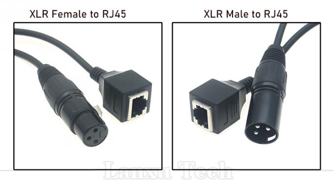 XLR 3 Pins Pole Maschio Femminile a RJ45 Femminile Cat5 Network Ethernet Adapter Cable per LED Audio DMX CON Controller 0